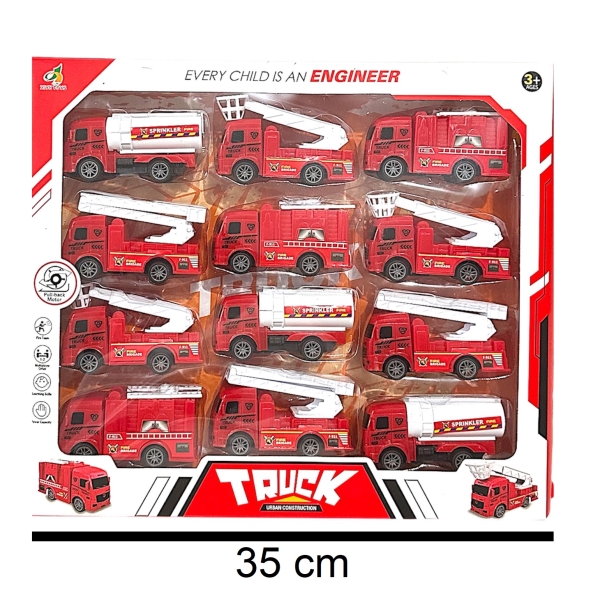 Juguetes Camiones Bomberos x12, a friccion al por mayor