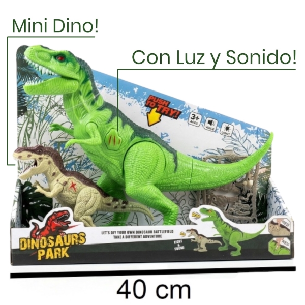 Juguetes Dinosaurios Musicales x2, a pilas al por mayor